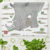 Linge De Cuisine Rhino, Rhinoceros, Afrique, Animaux, Faune (Plié)