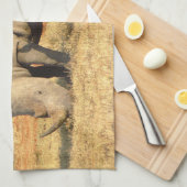Linge De Cuisine rhinocéros mignons en afrique (Quart Plié)