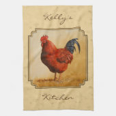 Linge De Cuisine Rhode Island Red Rooster Yellow Arrière - plan (Vertical)