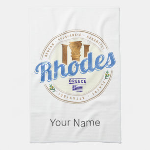 Linge De Cuisine Rhodes Grèce Vintage Île Egée Souvenir