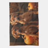 Linge De Cuisine Rhodesian Ridgeback Chiot Automne Citrouille délic (Vertical)