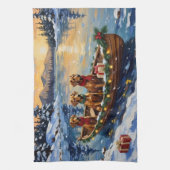 Linge De Cuisine Rhodesian Ridgeback Christmas Boat Holiday (Vertical)