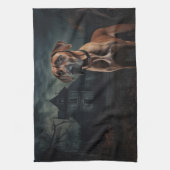 Linge De Cuisine Rhodesian Ridgeback Halloween effrayant (Vertical)