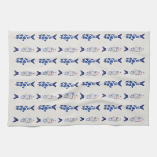 Linge De Cuisine Rideau de douche à motif de poisson bleu de style