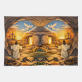 Linge De Cuisine Risen Jesus Empty Tomb 3D Papercut Easter (Horizontal)