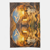 Linge De Cuisine Risen Jesus Empty Tomb 3D Papercut Easter (Vertical)