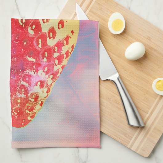 Linge De Cuisine Risographe fraise (Quart Plié)