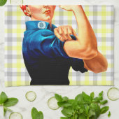 Linge De Cuisine Riveteuse Gingham Citron (Plié)