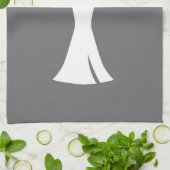 Linge De Cuisine Robe blanche élégante sur fond gris - Design simpl (Plié)