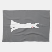 Linge De Cuisine Robe blanche élégante sur fond gris - Design simpl (Horizontal)