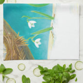 Linge De Cuisine Robin Oiseau, neige et gouttes de neige Illustrati (Plié)