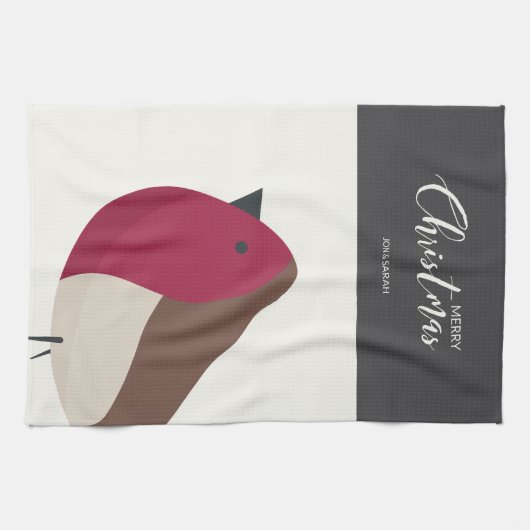 Linge De Cuisine Robin rouge (Horizontal)