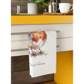 Linge De Cuisine Robin rouge de Noël, personnalisable