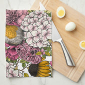 Linge De Cuisine Robins dans le jardin (Quart Plié)