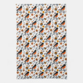 Linge De Cuisine Robins Et Fleurs (Vertical)