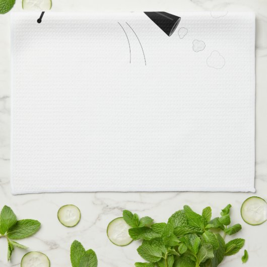 Linge De Cuisine Robot volant noir (Plié)