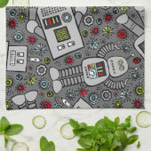 Linge De Cuisine Robots rétro (Plié)