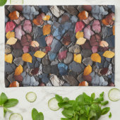 Linge De Cuisine Rochers et Feuille (Plié)