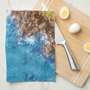 Linge De Cuisine Roches dans la mer, vue d'en haut 1