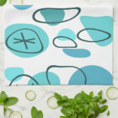 Linge De Cuisine Roches d'art Abstrait rétro Turquoise (Plié)