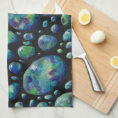 Linge De Cuisine Roches Turquoise dans l'espace Oeuvre originale (Quart Plié)