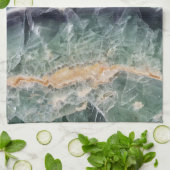 Linge De Cuisine Rock Collector Humour violet vert pierre polie (Plié)