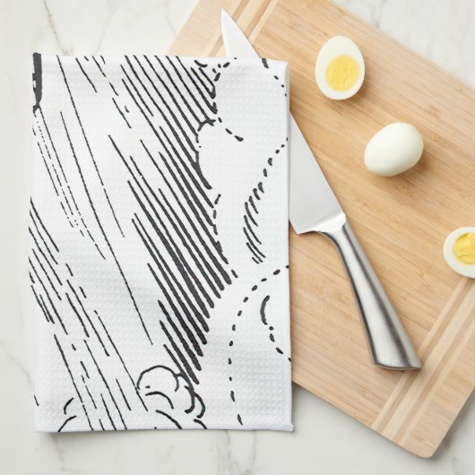 Linge De Cuisine Rocket de vaisseau spatial de science-fiction vint (Quart Plié)