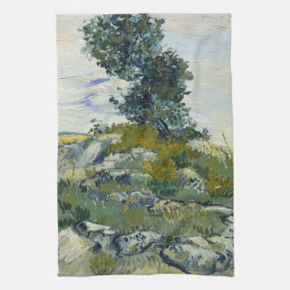 Linge De Cuisine Rocks with Oak Tree, Van Gogh Oil Painting