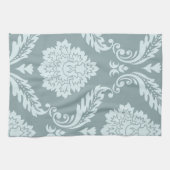 Linge De Cuisine Rococo Damask Art I Duck Egg Blue+Teal (Horizontal)