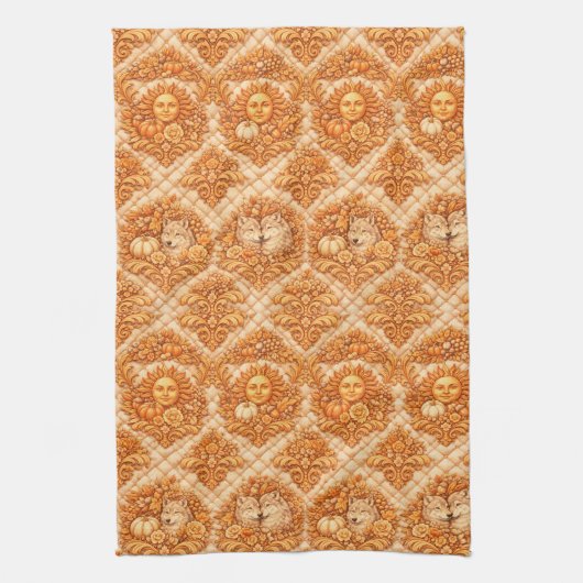 Linge De Cuisine Rococo Revival Damask Nature Pattern (Vertical)