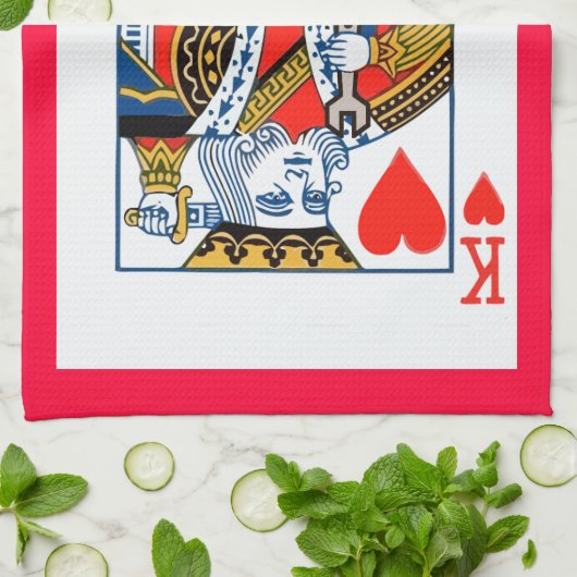 Linge De Cuisine Roi des Coeurs (Plié)