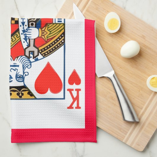 Linge De Cuisine Roi des Coeurs (Quart Plié)