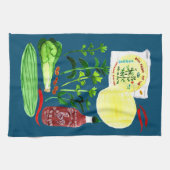 Linge De Cuisine Rolls de papier de riz vietnamien Recette Aquarell (Horizontal)