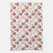 Linge De Cuisine Romantic Blush & Burgundy Peony Floral Pattern (Vertical)