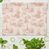 Linge De Cuisine Romantic Pink French Toile Countryside Pattern (2) (Plié)
