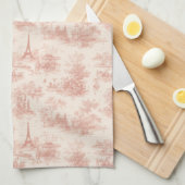 Linge De Cuisine Romantic Pink French Toile Countryside Pattern (2) (Quart Plié)
