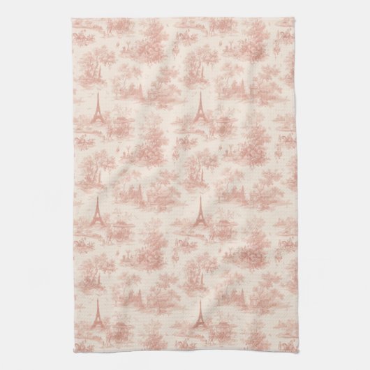 Linge De Cuisine Romantic Pink French Toile Countryside Pattern (2) (Vertical)