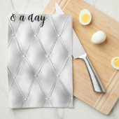 Linge De Cuisine Romantique Blanc Faux Cuir (Quart Plié)