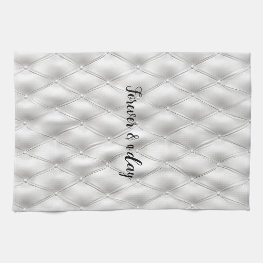 Linge De Cuisine Romantique Blanc Faux Cuir (Horizontal)