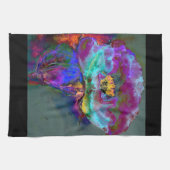 Linge De Cuisine Romantique élégant violet turquoise peinture de fl (Horizontal)