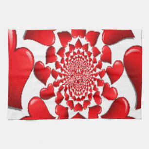 Linge De Cuisine Romantique Red Hearts Art Motif Imprimer