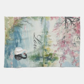Linge De Cuisine Romantique Swans Lake Amour (Horizontal)