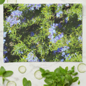 Linge De Cuisine romarin à fleurs bleues (Plié)