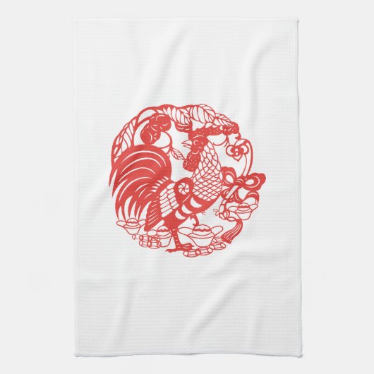 Linge De Cuisine Rooster Chinois Découpe Année 2017 Serviette7 (Vertical)