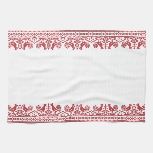 Linge De Cuisine Rooster cross-stitch (Horizontal)