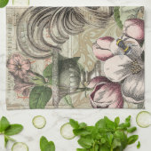 Linge De Cuisine Rooster Garden Flower Papillon Art (Plié)