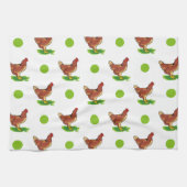 Linge De Cuisine Rooster mignon, Poulet, Pois verts (Horizontal)