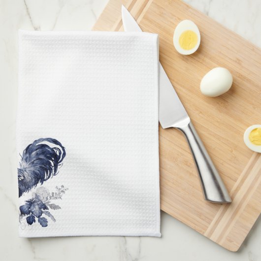 Linge De Cuisine "Rooster" Style Willow Bleu (Quart Plié)