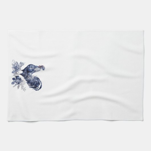 Linge De Cuisine "Rooster" Style Willow Bleu (Horizontal)