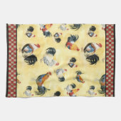 Linge De Cuisine Roosters d'or Rouge & Tan Check Swirl Cuisine (Horizontal)